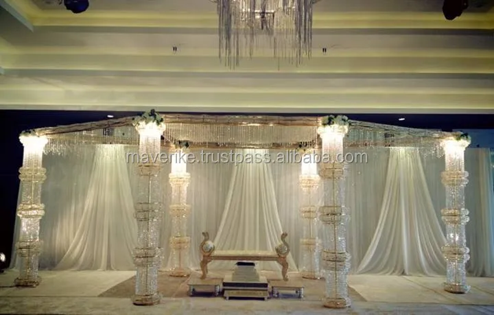 Crystal Wedding Mandap Event & Party Decoration Supplies High quality White wedding stage Royal Wedding mandap