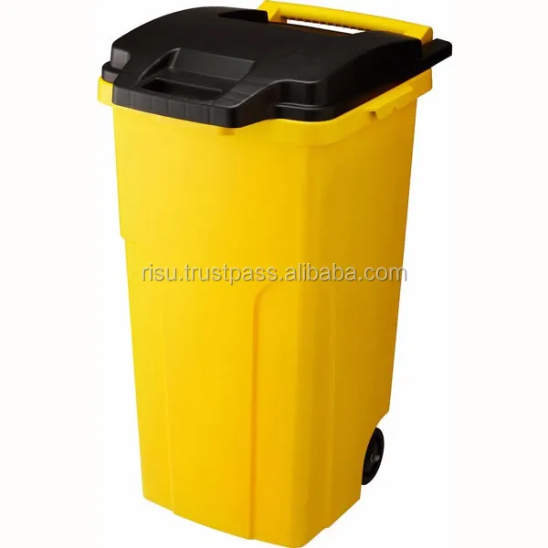 Easy to use and High quality garbage container with wheels trash can for house use , small lot order available