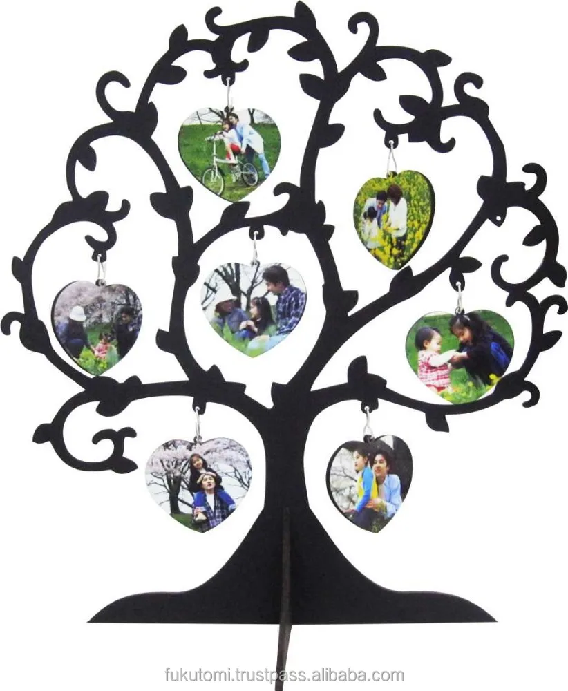 Hot selling decoration gift Sublimation blank wood tree with double side white printing hardboard 7hearts love tree