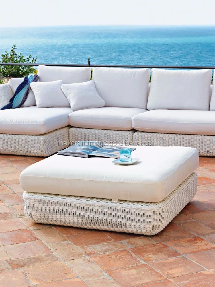 Contemporary Royal Garden Outdoor Rattan L shape Living Room Sofa Set- Patio Outdoor Wicker PE Rattan Outdoor Sofa Set Furniture