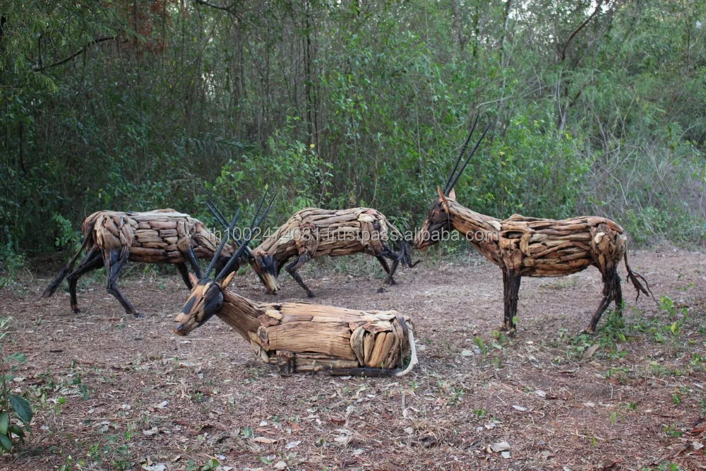 
Driftwood hawk animal art statue sculpture 