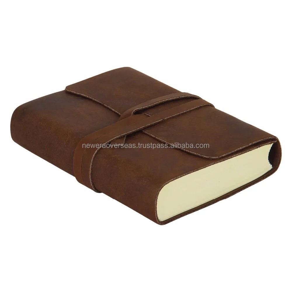 Genuine Leather Bound Handmade cotton paper note book unlined or lined paper journals or sketch book for gift  him and her