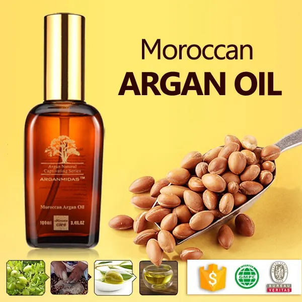Arganmidas Cosmetic Organic Shining African Hair Oil Wholesale Anti-itch Nourishing Treatment Scalp Argan Oil