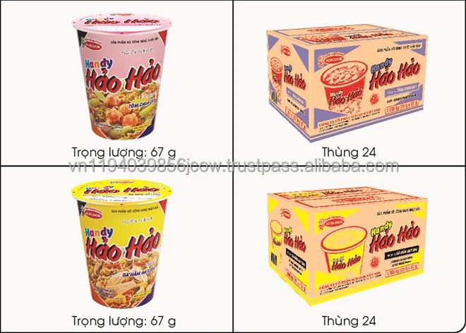 WHOLESALE HANDY HAO HAO INSTANT NOODLES SOUR AND HOT SHRIMP 67 GR