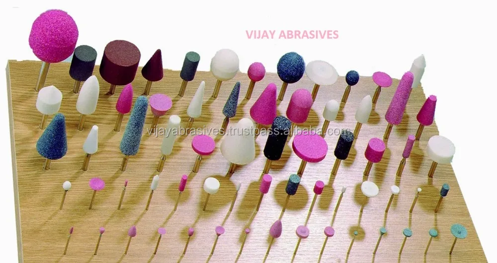 Abrasive Pink Orange Brown Mounted Points