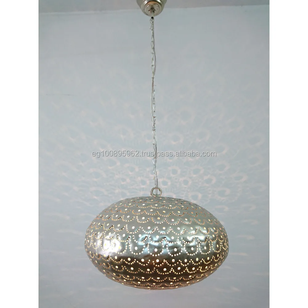 B244 Silver Plated Steel Mosaic Lampshade Hanging Lamp Peacock Tail Shadow
