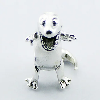 Amazing Tyrannosaurus Plain Sterling Silver Figure Bead