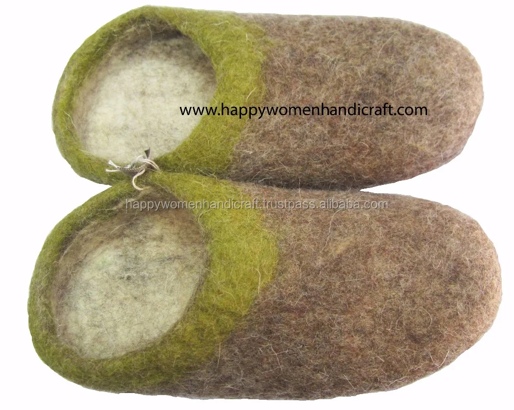 Felt Natural Shoes-Felted slipper hand made