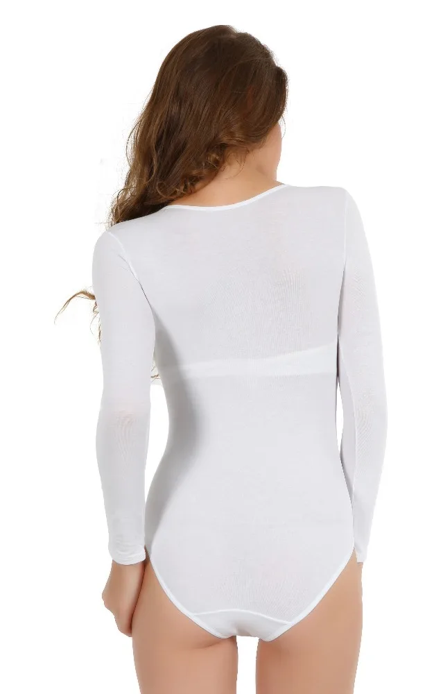 
MIORRE MODAL LONG SLEEVE WOMEN BODYSUIT CREW NECK 
