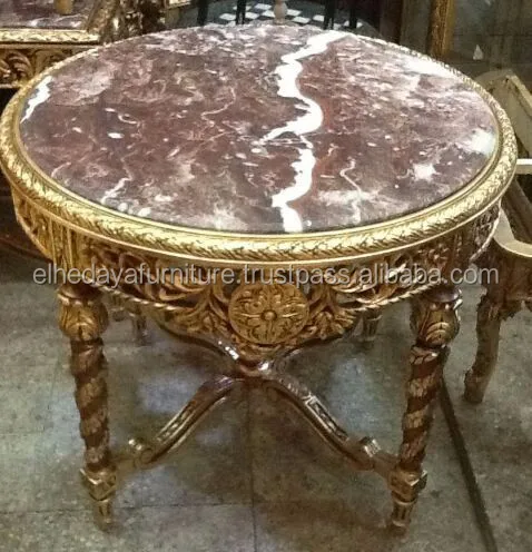 Exporter hot sale antique style entrance table with marble top gold console table  console table gold luxury