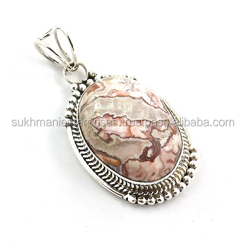 Rosetta Jasper Pendant 925 Sterling Silver Indian jewelry sterling silver 925  Charm Pendants for Jewelry Making