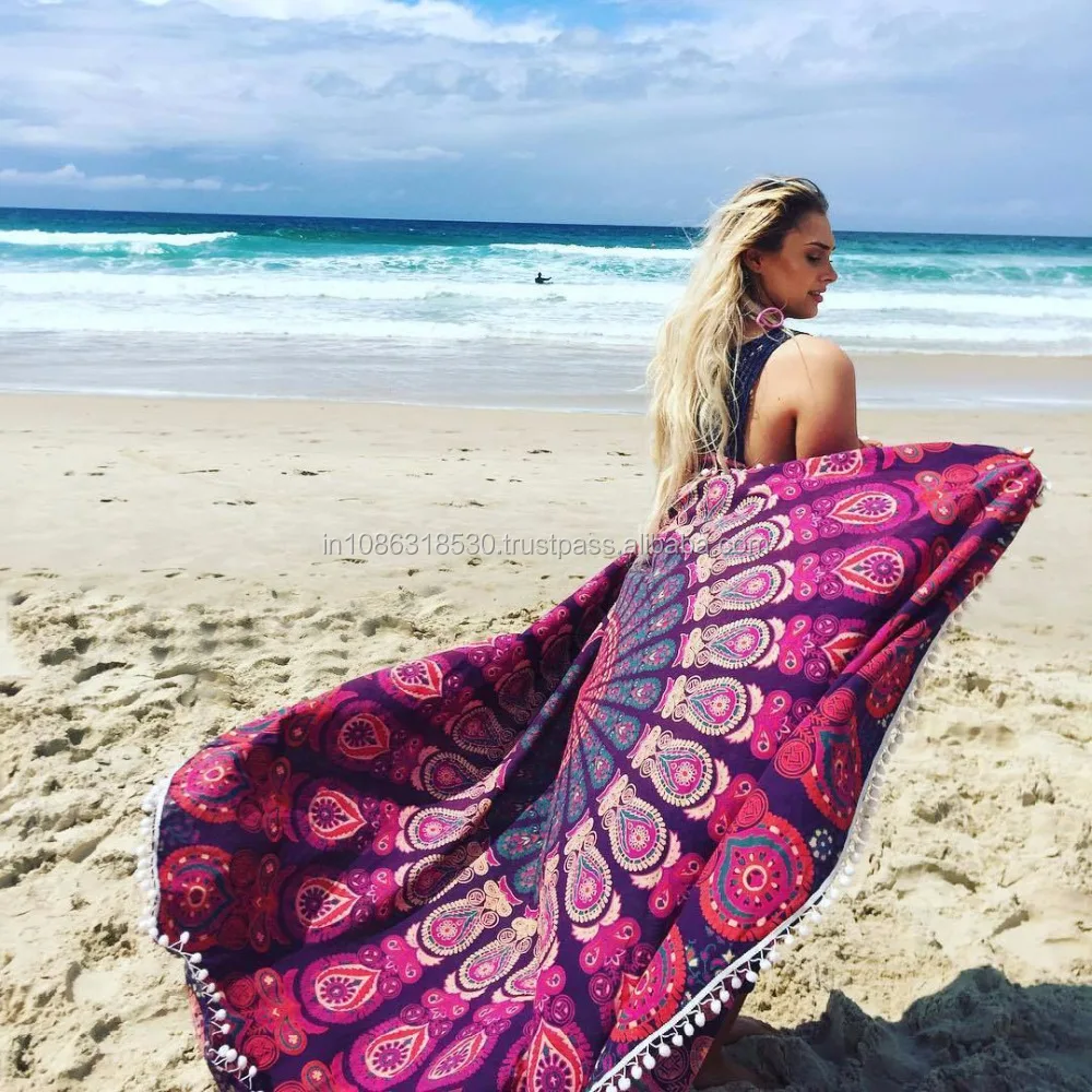 Indian Round Mandala Tapestry Yoga mat picnic Towel Gypsy Yoga Tapestry Mandala Wall Hanging mandala Round ethnic decorative art