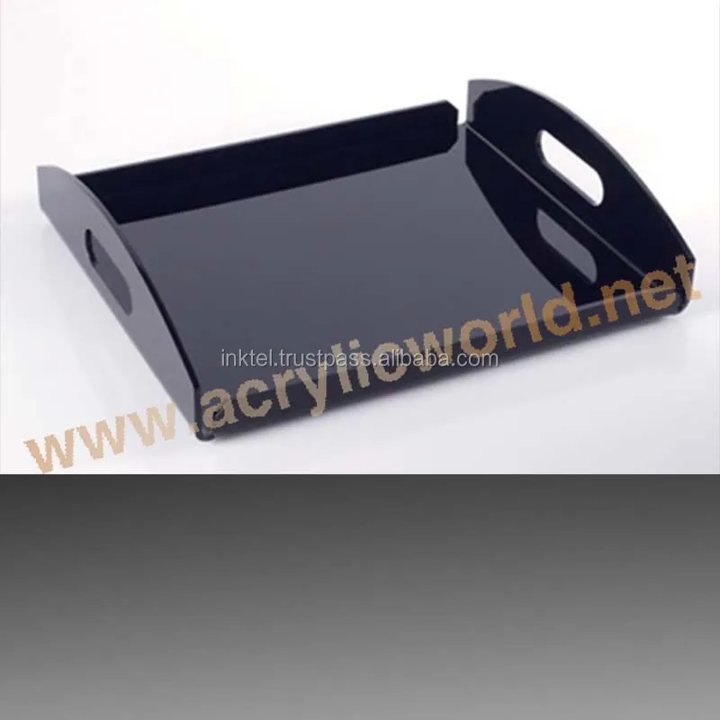 Serving Tray With 2 Handles Custom White Acrylic Tray acrylic tray cover