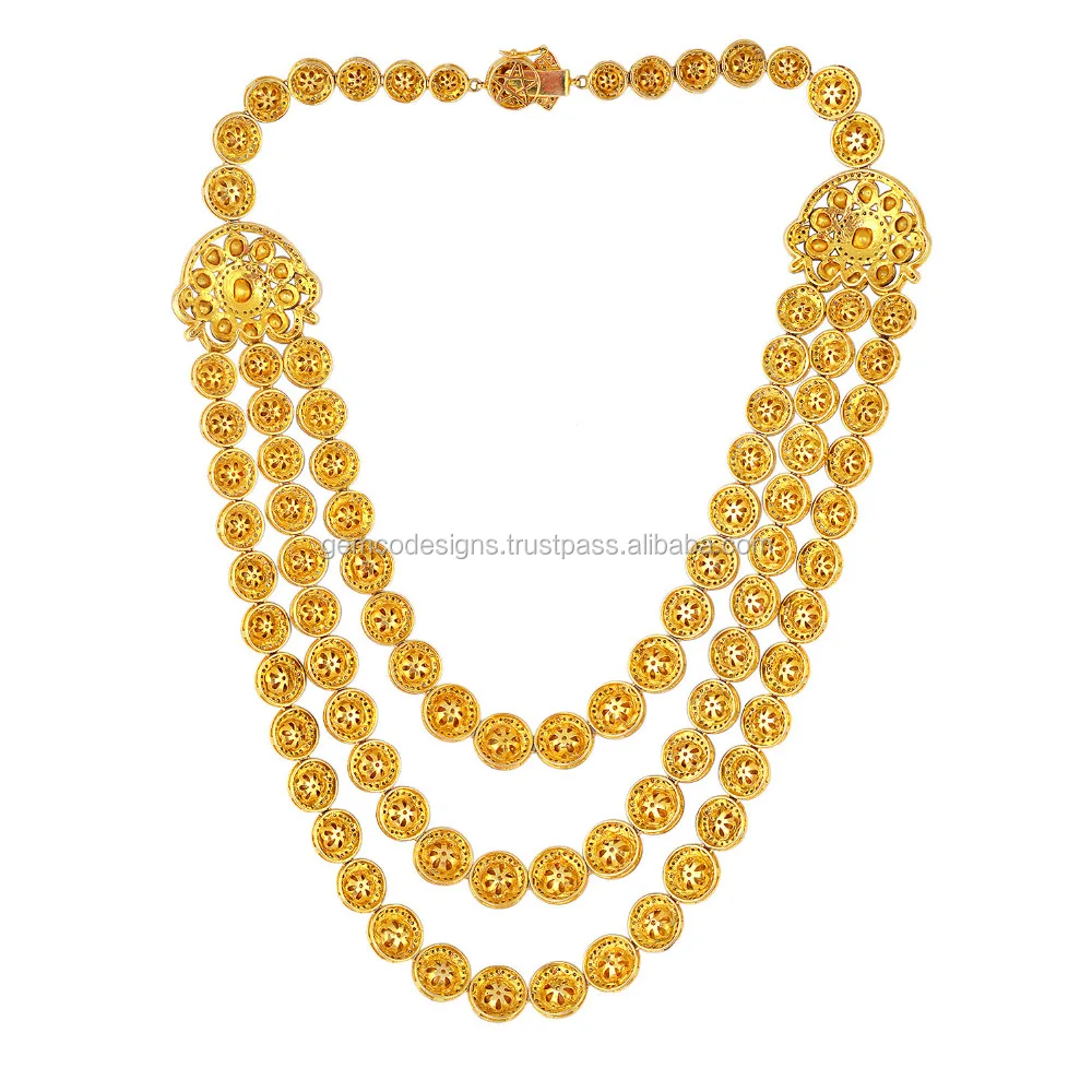 
Uncut & Rose Cut Diamond 14kt Gold 925 Sterling Silver Princess Necklace Jewelry 