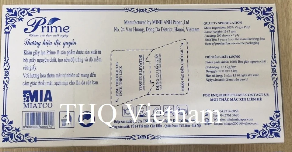 Prime napkin tissue 200 sheets x 2 plies