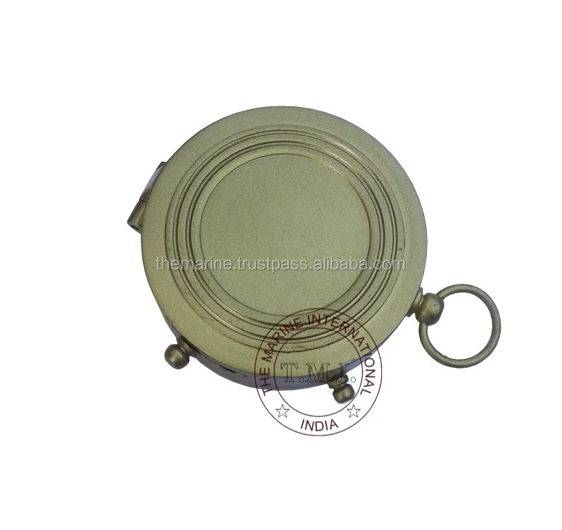 Brass Antique Pocket Compass Dial 2 W/lid Collectible Nautical Marine Ship Compass with Copper Vintage Look IN;7911145 Pointer