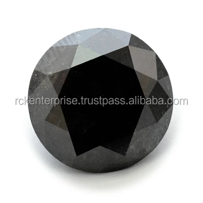 Genuine Natural Loose Black Round Brilliant Cut Diamonds for sale