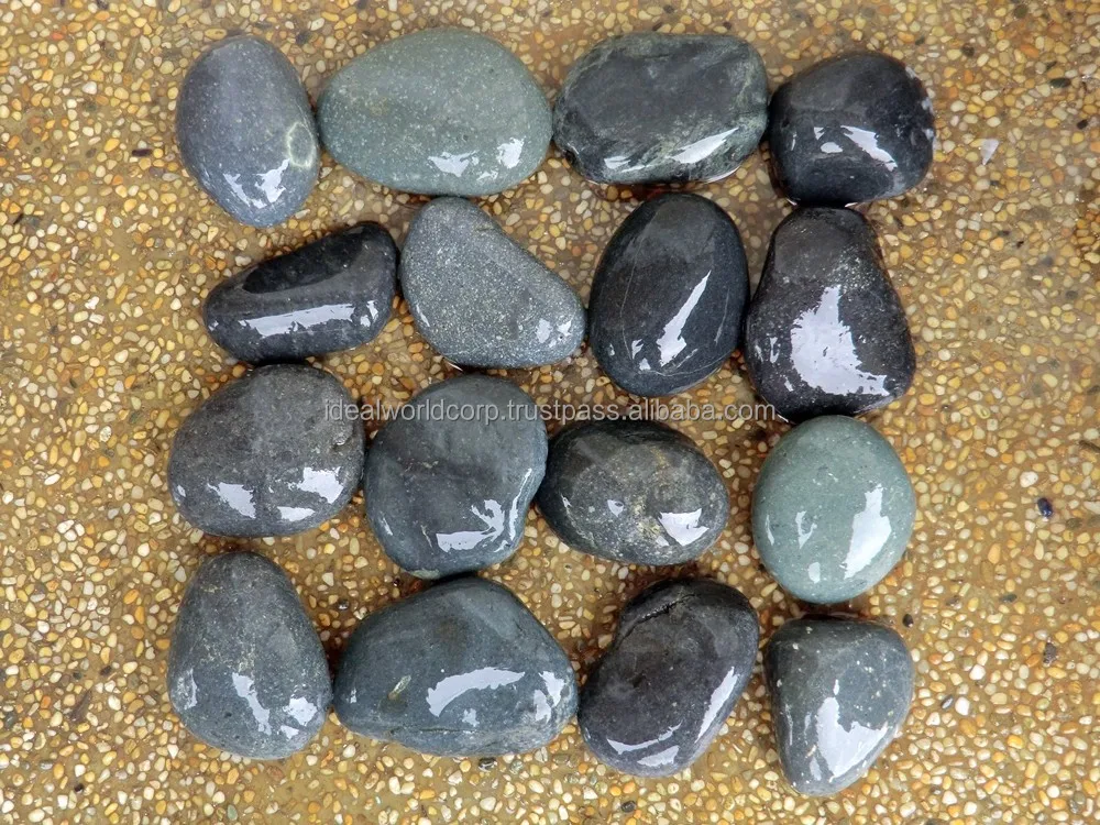 
BLACK FLAT PEBBLE COBBLE STONE 