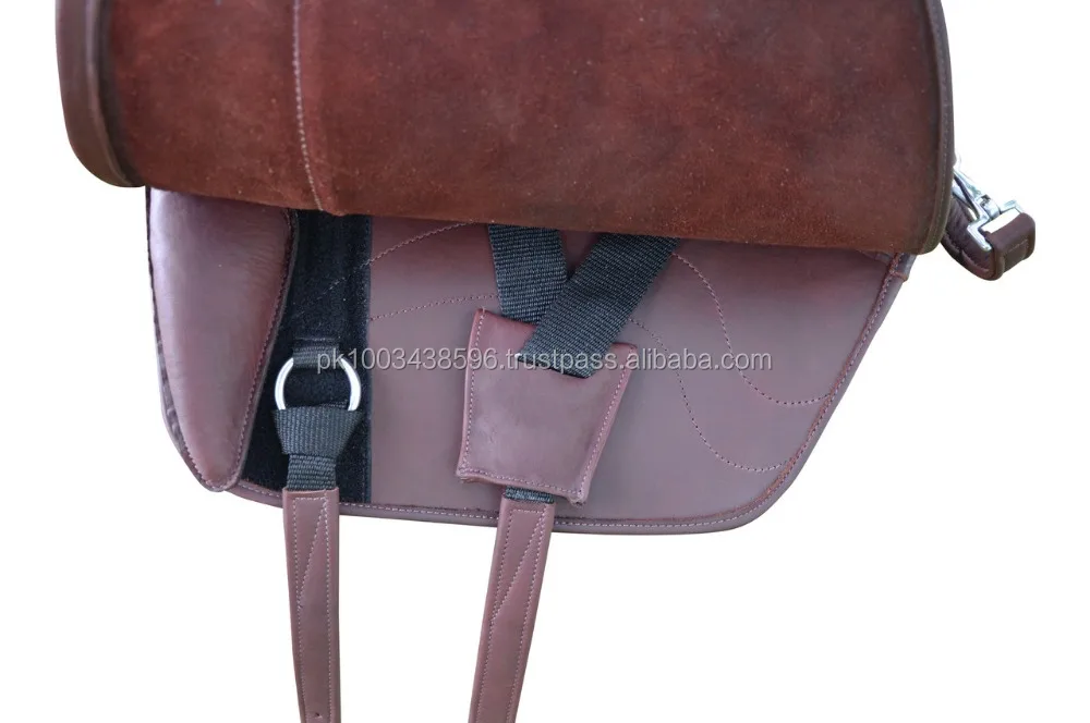 Black / Brown spanish Treeless Endurance GP all purpose leather horse saddle