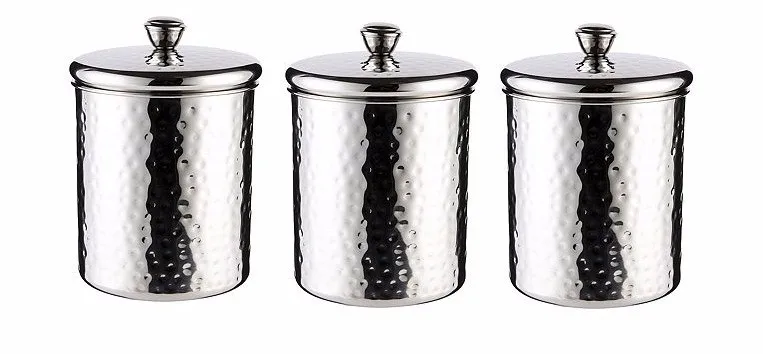 Stainless Steel Metal Storage Box canister bin Canister Storage box  3 pcs Set Stainless Steel Air-tight Kitchen