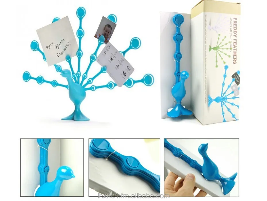  newest hot selling gadget meno card and name holder/ Fred The Peacock