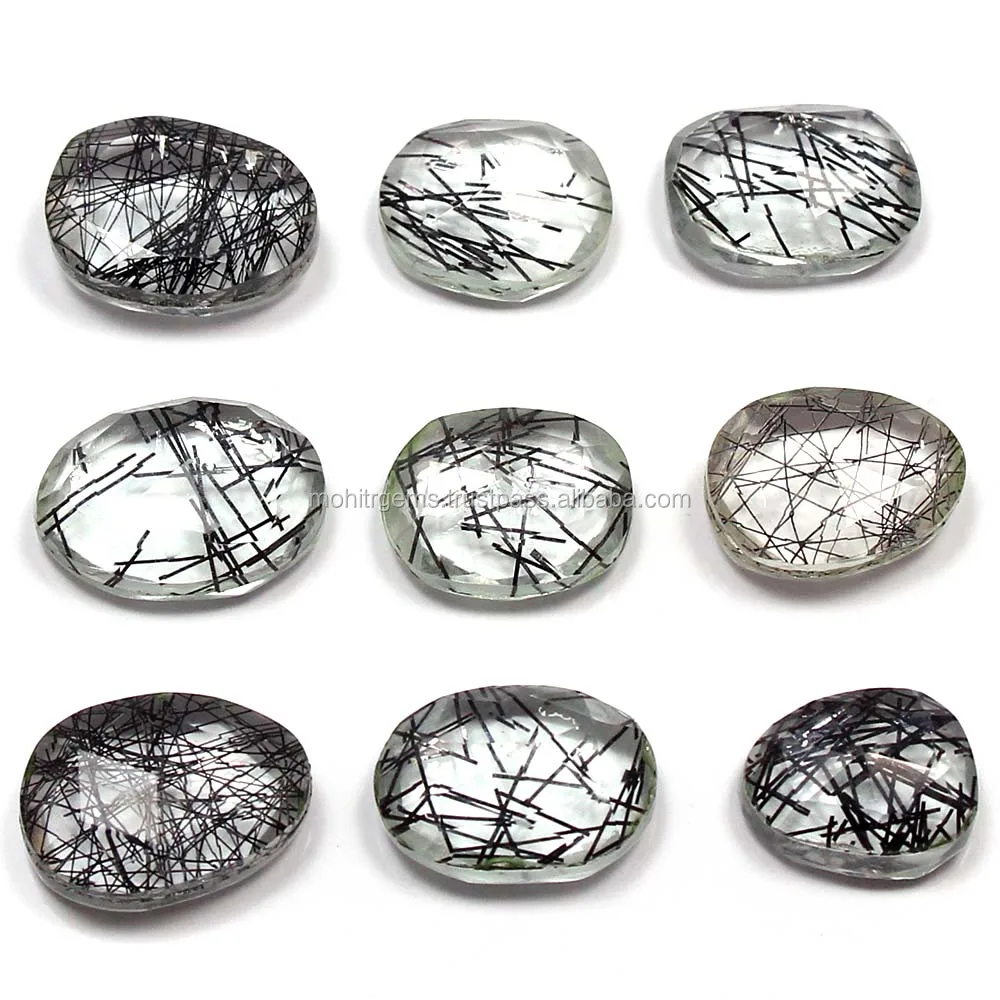 Black Handmade Beautiful Fine Brilette Cut Loose GemStones Rosecut Loose Gemstone Black Rutile Mix