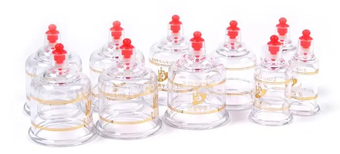 2023 Hot sell Cupping 10Cups set Hand pump disposable treatment vacuum cup set suction pot massage cup joints