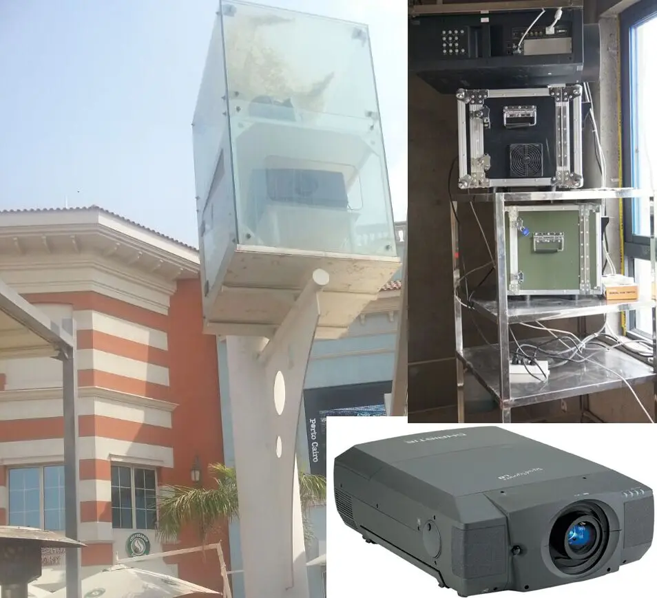 
 Фонтан msuic и проектор 3D  