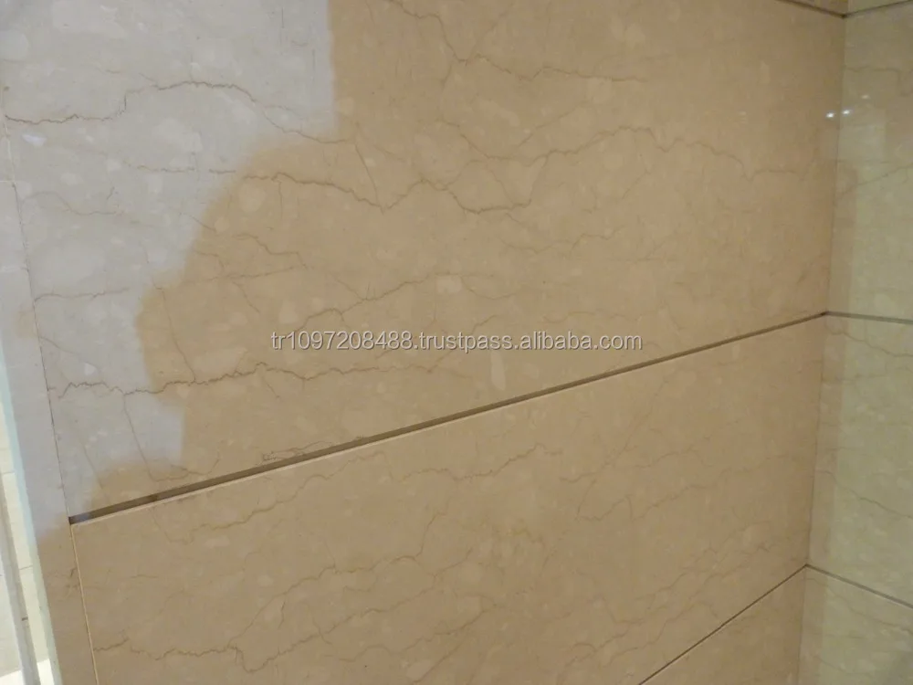 Polished beige marble tiles Turkey