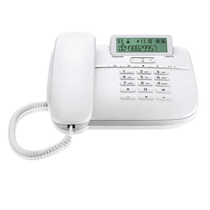 Corded phone with LED message indicator and 50 adress book entries GIGASET DA610