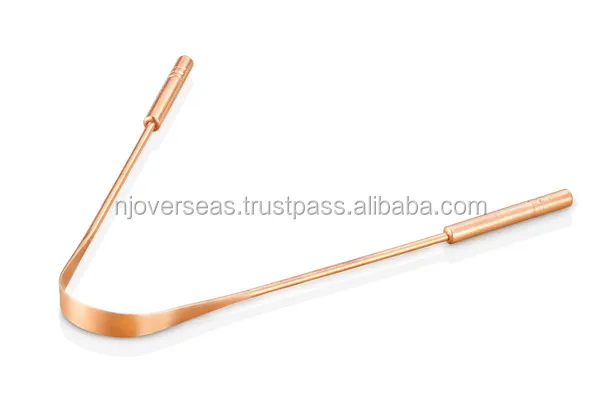 
AYURVEDIC Tongue Scraper Made up of 100% Pure Copper with solid handles <strong><span style=