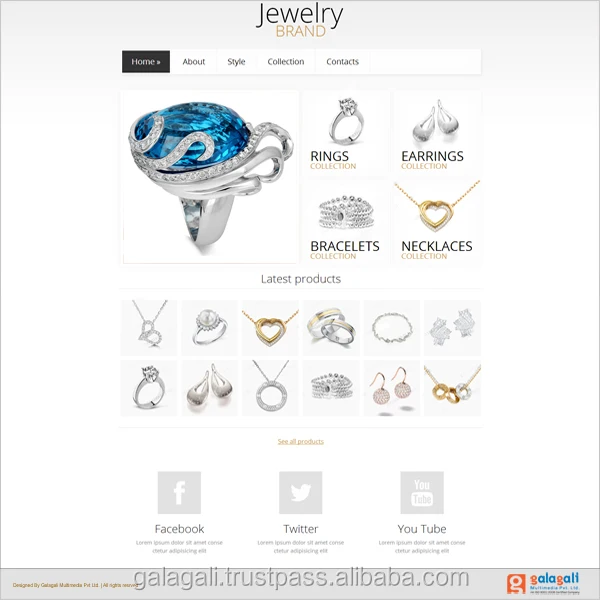 Интернет-магазин электронной коммерции/PHP, ювелирные изделия, дизайн и разработка веб-сайта