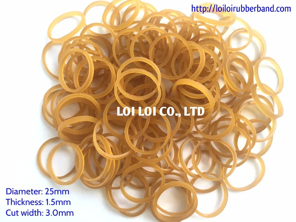 Transparent natural Rubber band Made in Vietnam elasticity can be resisted in high temperature with Yellow or Honey color