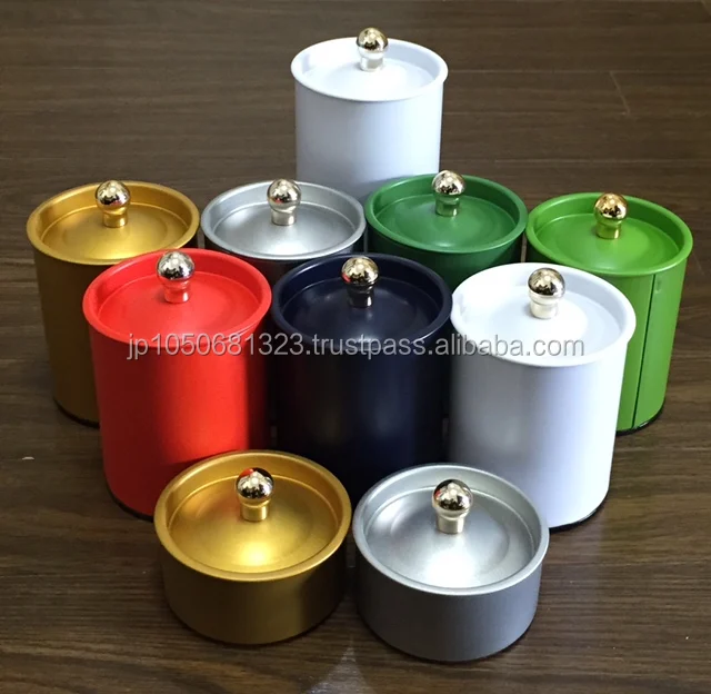 High quality round tin can box with internal lid made in Japan, small lot available