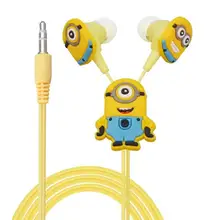 500pcs/lot Despicable Me Minions Cartoon Cute In-ear Earphone 3.5 mm Jack Headphone Headset for Mobile Phone MP3 CD Player iPod