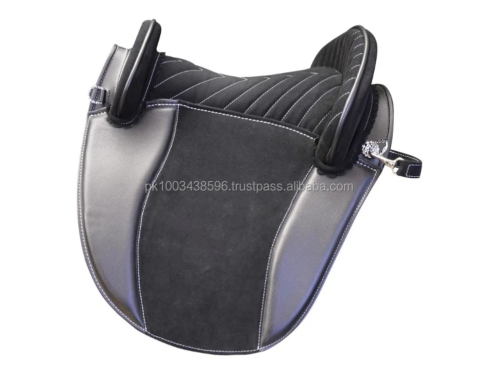 Black / Brown spanish Treeless Endurance GP all purpose leather horse saddle