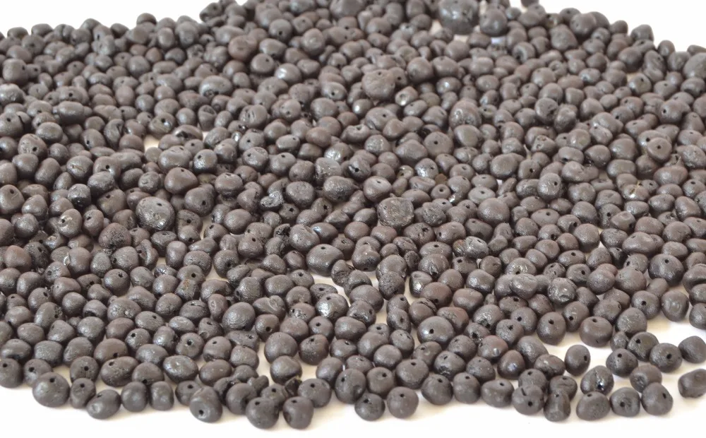 Baltic Amber Beads, Natural Baltic Amber, Drilled, Rounded ( Baroque) , Unpolished , Raw Cherry Color