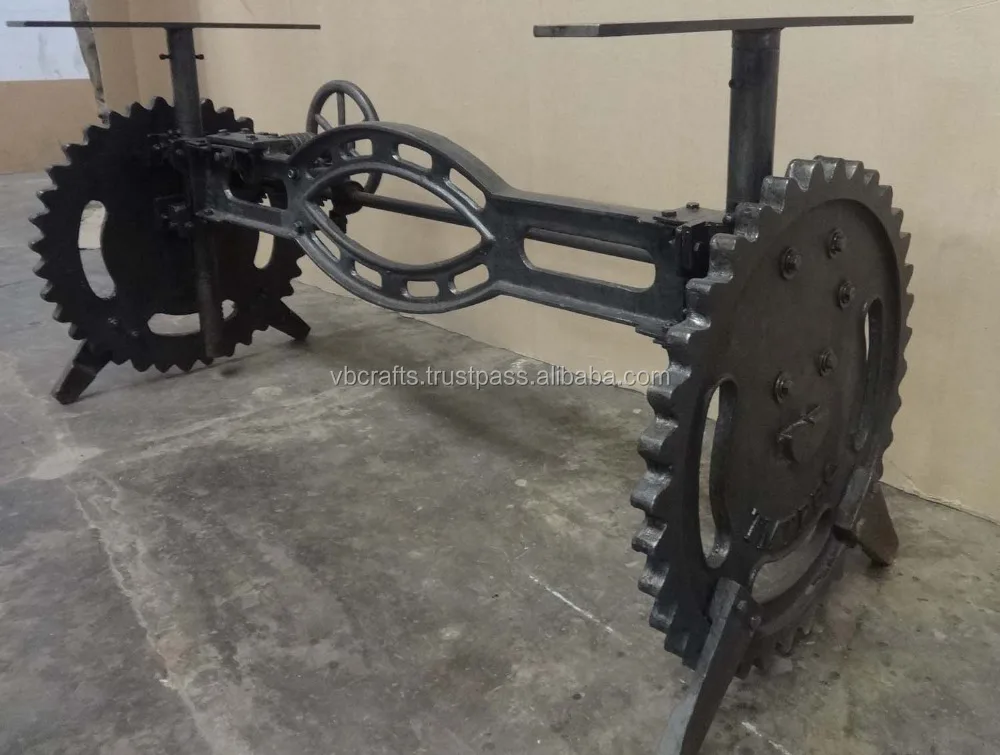 Cast Iron Worm Gear Crank Mechanism Hand Lifting Adjustable Cafe Restaurant Banquet Wedding Party Dining Table