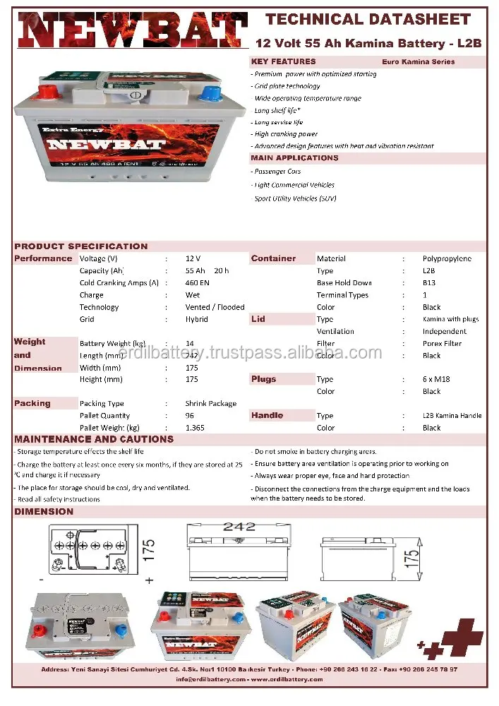 
High end 55 Ah din type 