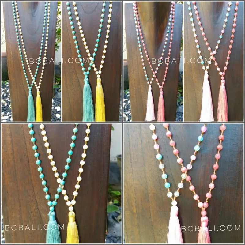 Ожерелье с бахромой из бисера агата 2017