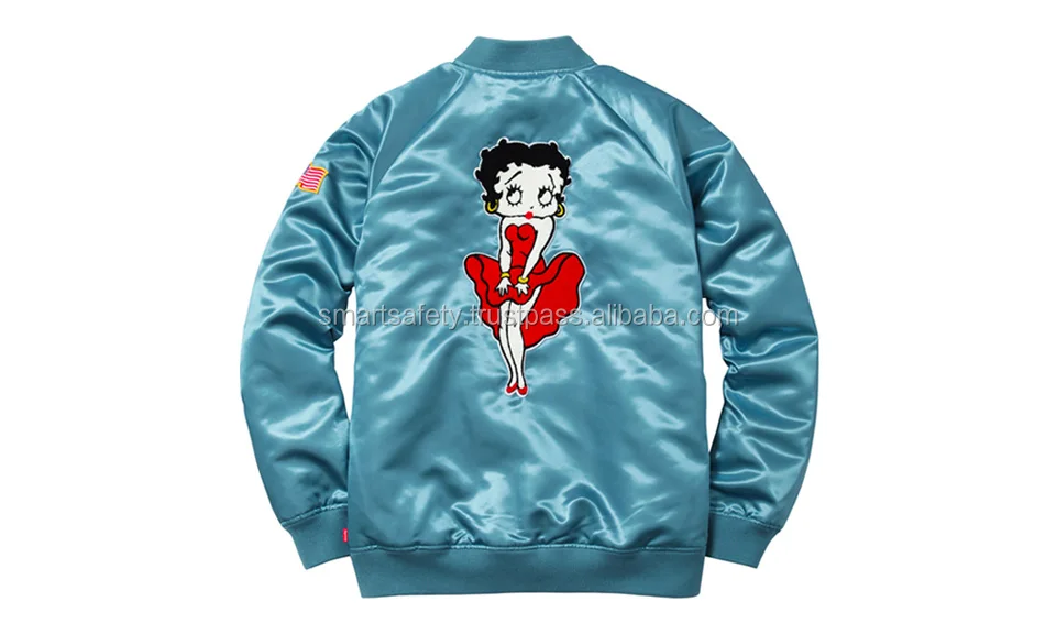 Red Satin Varsity Jacket