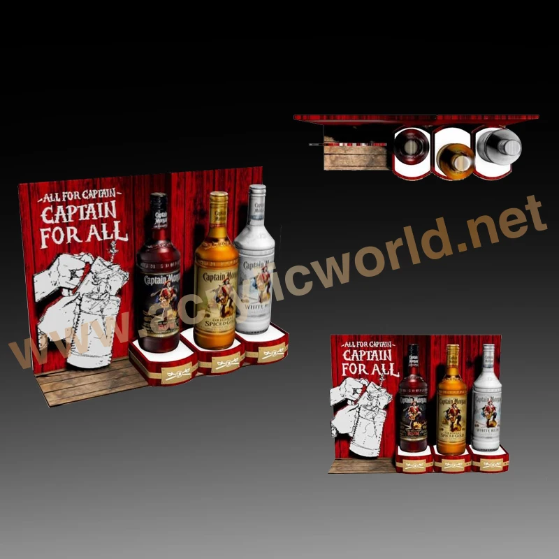 bottle glorifier display rack Acrylic Beer Wine Bottle Classic Malt Whisky Glorifier Display Stand Led Base Bottle Glorifier