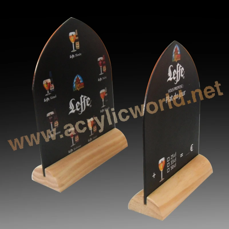 table wood display stand/ wood restaurant sign /menu cover