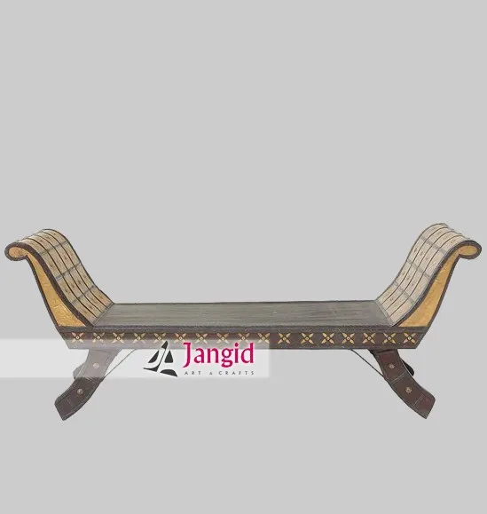 Wooden Hotel Sofa Indian Traditional Divan