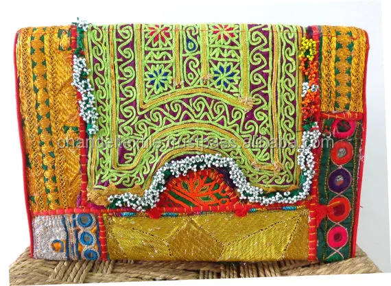 Indian handmade kutch embroidered clutch purse vintage clutch banjara ladies fashion clutches  Messenger bag sling