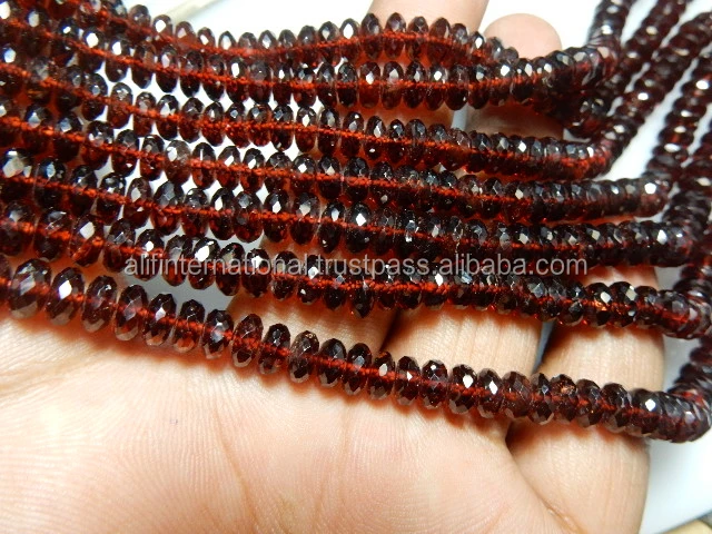 Indian Manufacturer Gemstone Beads 100% Natural Mozambique Garnet Faceted Rondell Beads Size 6MM Wholesale Price