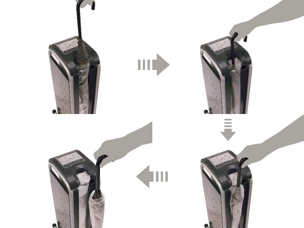 Packing machine to wrap wet umbrella for restaurant etc