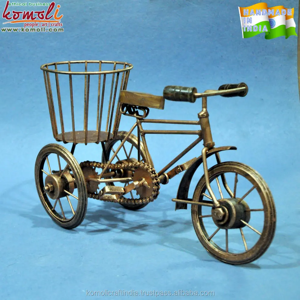 Multi purpose bicycle miniature wrought iron bicycle home decor remote stand