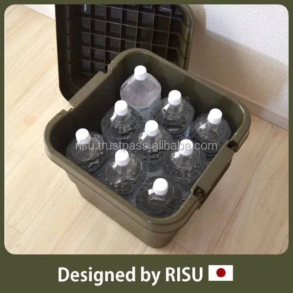 Durable and Popular large plastic containers storage container with lid with handles, wholesale risu