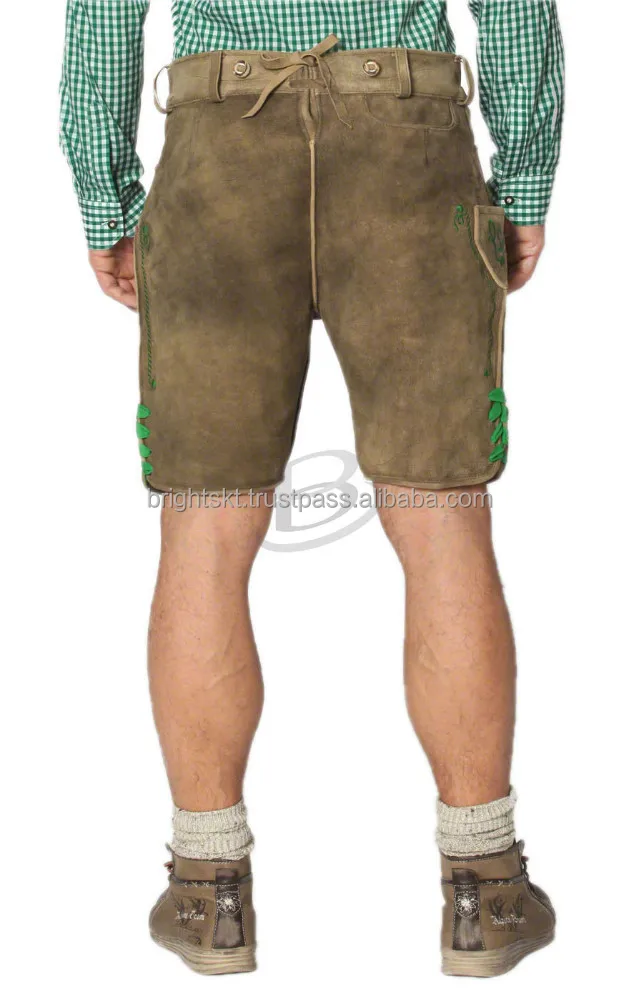 Top Quality Lederhosen For Men Oktoberfest Lederhosen Split Cow Leather For Bavarian Festival (bavarian lederhosen)